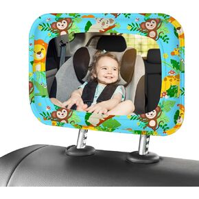 MHJY Baby Car Mirror Shatterproof Car Seat Mirror for Baby Rear Facing Large Baby Mirror With Clear Wide View Adjustable Carseat Mirrors for Newborn Infant