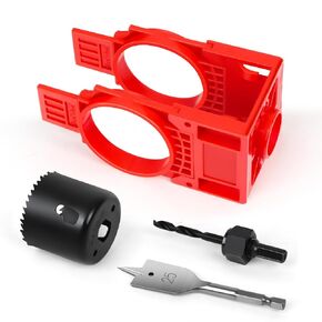 Bi-Metal Door Lock Installation Kit, LifeIdeas Door Hole Drilling Kit and Locksets with Guide Template, Door Knob Installation Kit, Door Lock Hole Saw for Metal or Wood Doors