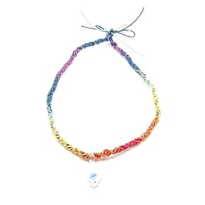 BEACH HEMP JEWELRY Rainbow Mushroom Necklace Hemp Choker for Women Men Teen Girls Handmade