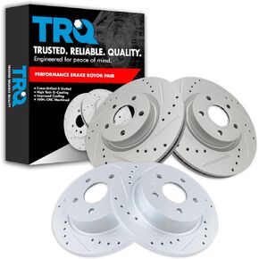 TRQ Front & Rear Brake Performance Rotor Kit Compatible with Ford Fusion Lincoln MKZ Hybrid