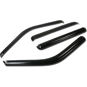 4pcs Tape-On Window Visors Deflector Rain Guard Compatible with Silverado Sierra 1500 Crew Cab 2019-2024, Acrylic