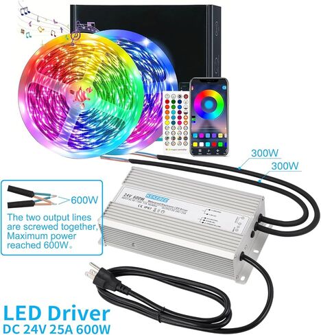 سائق LED 24V800W مزود طاقة مقاوم للماء 90-120 فولت إلى 24V33.3A AC إلى DC محول IP67 محول الجهد المنخفض مناسب للإضاءة LED الداخلية والخارجية وأي جهاز 24V DC in Kuwait