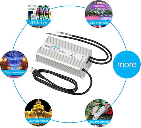 سائق LED 24V800W مزود طاقة مقاوم للماء 90-120 فولت إلى 24V33.3A AC إلى DC محول IP67 محول الجهد المنخفض مناسب للإضاءة LED الداخلية والخارجية وأي جهاز 24V DC in Kuwait