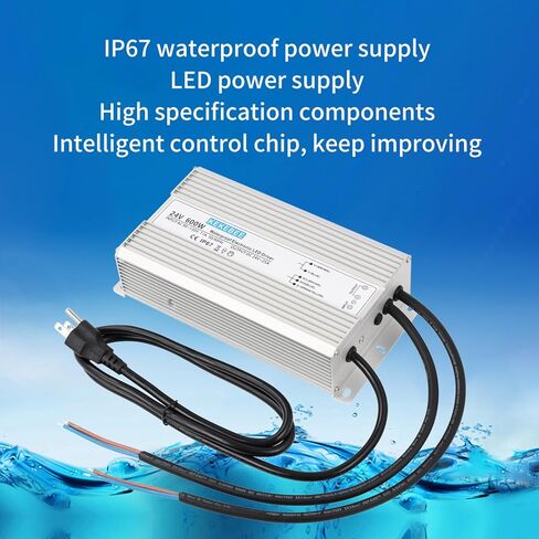 سائق LED 24V800W مزود طاقة مقاوم للماء 90-120 فولت إلى 24V33.3A AC إلى DC محول IP67 محول الجهد المنخفض مناسب للإضاءة LED الداخلية والخارجية وأي جهاز 24V DC in Kuwait