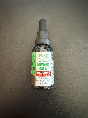 Pure Wellness Hemp Seed Oil Drops Natural Hemp Flavor for Improved Cognitive Function, Omega 3 6 9 Fatty Acids, Organic, Non-GMO, Vegan (30,000mg 2-Pack) in Saudi Arabia