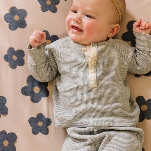 Premium Knit Baby Crib Sheets for Boys and Girls by Copper Pearl: Breathable and Soft, Fitted Crib Sheets for Standard Baby Mattresses, Crib Sheet for Baby Registry or Shower Gift, Daisy in Saudi Arabia