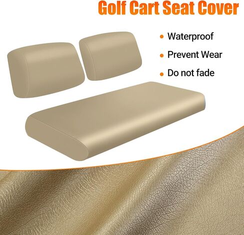 Golf Cart Front Seat Covers Black Micro Fiber Leather Seat Covers Replacement for Club Car DS 1982-2000, Staple On in Saudi Arabia