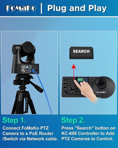 FoMaKo PTZ Camera 30x Optical Zoom HDMI AI Auto Tracking PoE 3G-SDI IP Live Streaming HDMI PTZ Camera for Church Worship Education Events vMix OBS Wirecast (FMK30SDI Pro Black) in Kuwait