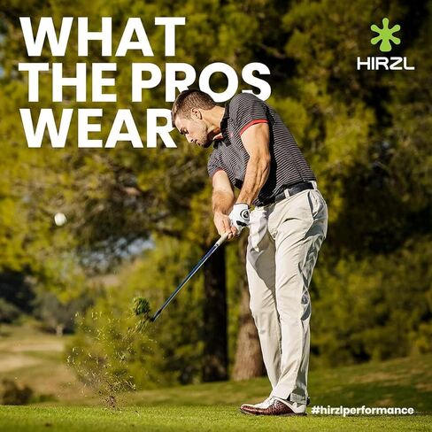 قفازات HIRZL Trust Hybrid للجولف - قفاز جولف للرجال مناسب لجميع الأحوال الجوية (أبيض/أسود) | نايلون، جلد الكنغر، بوليستر | قبضة نهائية (رطبة أو جافة)، ملاءمة مريحة، مسامية، خالية من العرق، طارد للماء in Kuwait