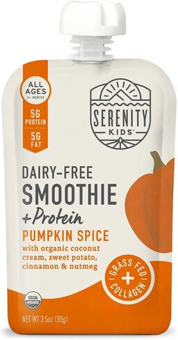 Serenity Kids Berry Butternut Baby Food Pouch, 5g Protein, 3.5 Oz, 6 Pack | No Added Sugar, USDA Organic, Dairy Free Baby Snacks, Toddler Snacks, Toddler Pouches, Baby Food Pouches in Saudi Arabia