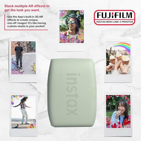 حزمة طابعة Fujifilm Instax Mini Link 3 (وردي وردي) مع فيلم Fujifilm Instax Mini Film (40 ورقة)، وحقيبة حماية Mini Link 3 in Saudi Arabia