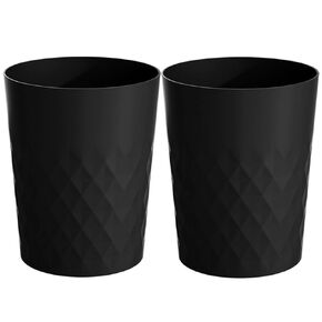 1.8 Gallon Small Trash Can 2 Pack Bathroom Garbage Can Waste Basket Recycling Bin for Dorms Bedrooms Offices Kitchens, White