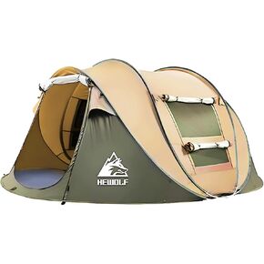 Hewolf 2/4 Person Pop Up Camping Tent,Instant Easy Setup,Waterproof,Automatic Family Tent for Camping,Hiking & Traveling