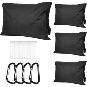 4 Pack Sandbag Weight Bags for Photography, Foldable Handheld Storage Bag with Shoulder Strap, 15.5"x9.4" Heavy Duty Polyester Saddlebag/Beanbag/Tripod Weight Bag for Camera Tripod