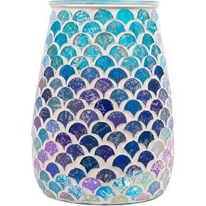 Mosaic Glass Flower Vase, Purple Handmade Home Decorative, 5 x 11.8 Inch Large Glass Vases for Living Room, Bedroom, Office, Kitchen and Wedding