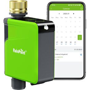 RAINPOINT Sprinkler Timer with Brass Inlet, Bluetooth Water Timer for Garden Hose, Smart Hose Timer with Rain Delay, APP Control, Automatic Irrigation System for Lawns and Yard