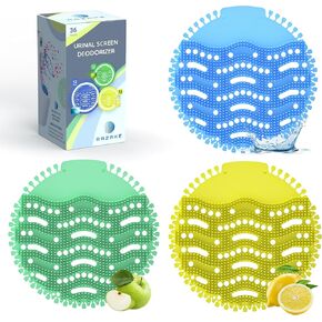 Urinal Screens deodorizer, Urinal Cakes Deodorizer (36 Pack), 3D Wave Anti-Splash Urine Odor Eliminator & Protection For toilet and bathroom, Urinal Pads & Mats for Public Restrooms