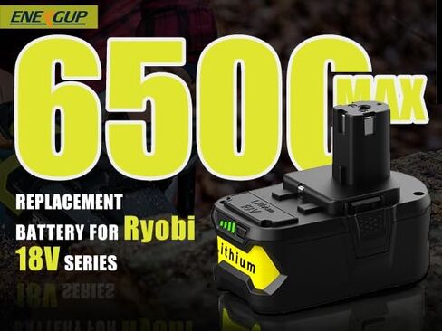 2Pack P108 18V 6.5A Replacement Ryobi 18V Batteries and Charger Kit, for Ryobi ONE+ 18-Volt Lithium Battery P104 P105 P102 P103 P107 P108, with a P117 P118 Fast Charger for Ryobi Battery in Saudi Arabia