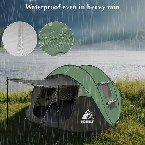 Hewolf 2/4 Person Pop Up Camping Tent,Instant Easy Setup,Waterproof,Automatic Family Tent for Camping,Hiking & Traveling in Saudi Arabia