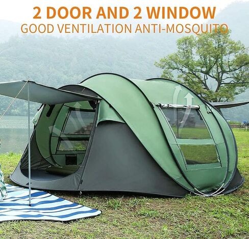 Hewolf 2/4 Person Pop Up Camping Tent,Instant Easy Setup,Waterproof,Automatic Family Tent for Camping,Hiking & Traveling in Saudi Arabia