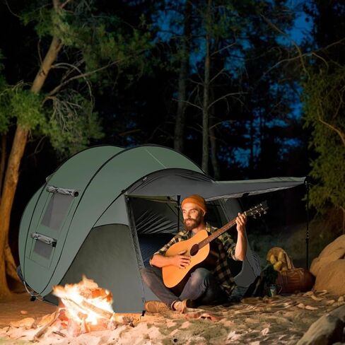 Hewolf 2/4 Person Pop Up Camping Tent,Instant Easy Setup,Waterproof,Automatic Family Tent for Camping,Hiking & Traveling in Saudi Arabia