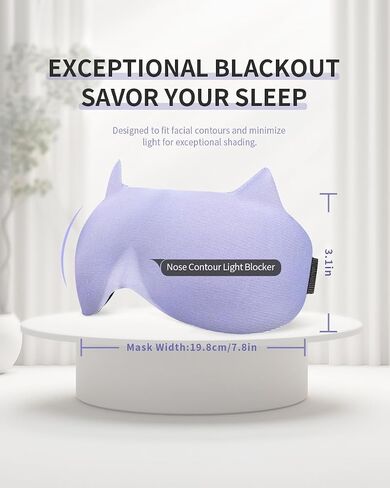 Blackout Sleep Mask for Men Women，Pressure Relief 3D Contoured Cup Eye Cover for Sleeping，Ultra Soft & Breathable Block Out Light Blindfold with Adjustable Strap for Travel Nap Yoga in Saudi Arabia