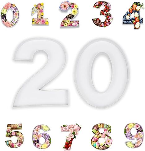 أرقام تشاركوتيري مقاس 25.4 سم - ديكورات حفلات عيد الميلاد الأربعين، ديكورات الذكرى السنوية الأربعين مثالية لحفلات أعياد الميلاد السنوية، صينية تقديم الورق للوجبات الخفيفة، حلوى كعكة الكوكيز (أبيض، 40) in Kuwait