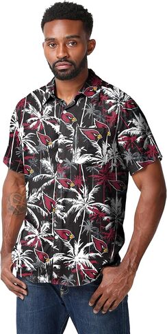 قميص FOCO الرجالي Indianapolis Colts NFL Team Logo Aloha Tropical Button Up، زهور سوداء in Saudi Arabia