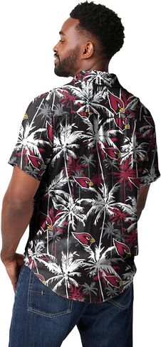 قميص FOCO الرجالي Indianapolis Colts NFL Team Logo Aloha Tropical Button Up، زهور سوداء in Saudi Arabia