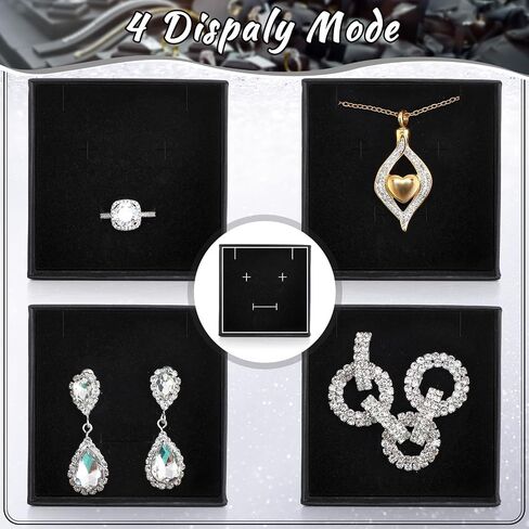 Batiyeer 48 Pcs Black Cardboard Jewelry Gift Boxes Small Gift Boxes Ring Box Jewelry Boxes with Velvet Cushion and Lid for Earring Necklace Bracelet Display, 3.2 x 3.2 x 1.4 Inch in Saudi Arabia