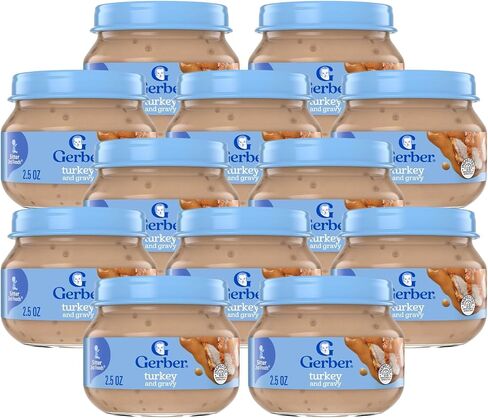 Gerber Mealtime for Baby 2nd Foods Baby Food Jar, Non-GMO Pureed Baby Food with Essential Nutrients (Turkey) in Saudi Arabia
