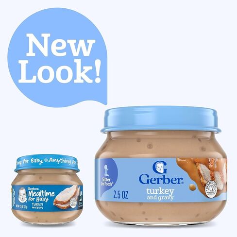 Gerber Mealtime for Baby 2nd Foods Baby Food Jar, Non-GMO Pureed Baby Food with Essential Nutrients (Turkey) in Saudi Arabia