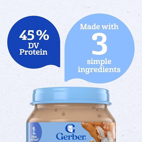 Gerber Mealtime for Baby 2nd Foods Baby Food Jar, Non-GMO Pureed Baby Food with Essential Nutrients (Turkey) in Saudi Arabia