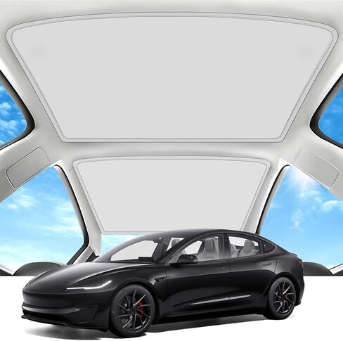 Tesla Model Y Sunshade Roof, 2-in-1 Roof Sunshade for Tesla Model Y 2020-2024, Heat Blocking Cover for Top Window Sun Protection, Foldable Model Y Roof Sunroof, Precision Fit, No Sagging in Saudi Arabia