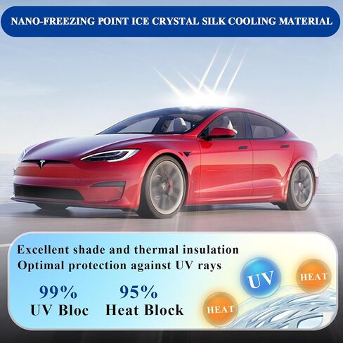 Tesla Model Y Sunshade Roof, 2-in-1 Roof Sunshade for Tesla Model Y 2020-2024, Heat Blocking Cover for Top Window Sun Protection, Foldable Model Y Roof Sunroof, Precision Fit, No Sagging in Saudi Arabia