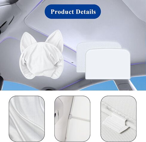 Tesla Model Y Sunshade Roof, 2-in-1 Roof Sunshade for Tesla Model Y 2020-2024, Heat Blocking Cover for Top Window Sun Protection, Foldable Model Y Roof Sunroof, Precision Fit, No Sagging in Saudi Arabia