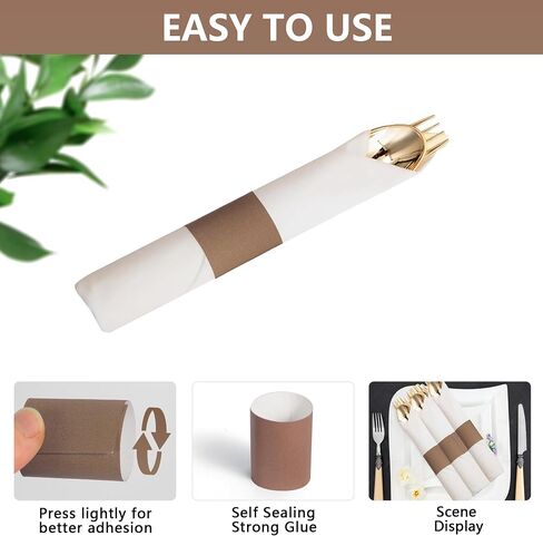 Burgundy Napkin Bands, Paper Napkin Rings Self Adhesive,Silverware Wraps Bands,Table Setup Wedding Event Party Supply,200 Pcs/Burgundy,NB-200-10Burgundy in Saudi Arabia