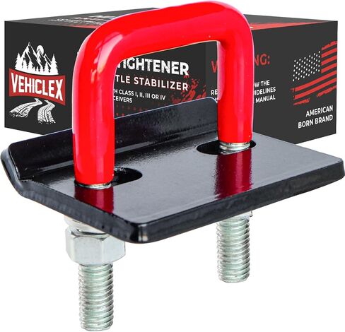 Heavy-Duty Anti-Rattle Hitch Stabilizer Clamp for 2.5" Hitches - Vehiclex Galvanized Hitch Tightener with Protective Anti-Rust Coating - Durable 0.44" U-Bolt - Perfect for Trailers and Trucks in Saudi Arabia