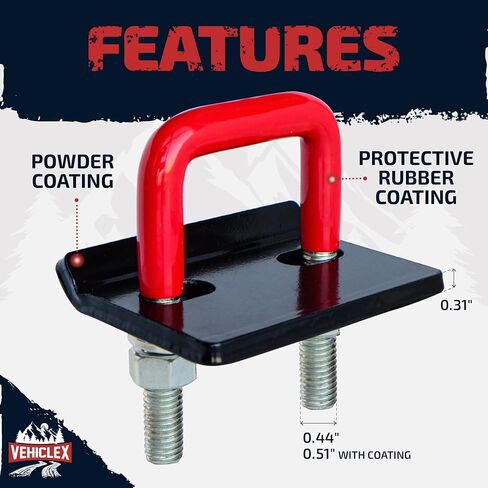 Heavy-Duty Anti-Rattle Hitch Stabilizer Clamp for 2.5" Hitches - Vehiclex Galvanized Hitch Tightener with Protective Anti-Rust Coating - Durable 0.44" U-Bolt - Perfect for Trailers and Trucks in Saudi Arabia