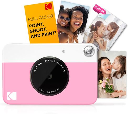KODAK Printomatic Full-Color Instant Print Digital Camera - 75 Sheets Bundle - Prints On Zink 2x3 Sticky-Back Photo Paper - 5MP, Portable, Creative Fun Gift for Birthday, Christmas, Holiday - Grey in Saudi Arabia