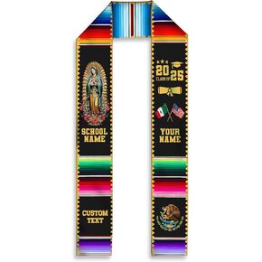 MDPrints Mexican Graduation Sash 2024, 72" Virgin of Guadalupe Graduation Stole, Class of 2024 Graduation Gift in Saudi Arabia