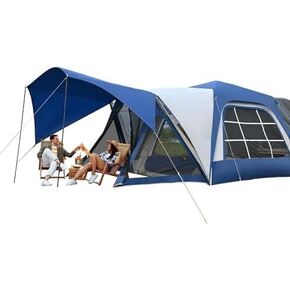 H&ZT 2in1 6-Person Huge SUV Tent Car Tailgate Tent with Porch, 10' x 10' Tent Attachment to SUV Car with 6' x 7' Screen Room Vestibule Awning Porch