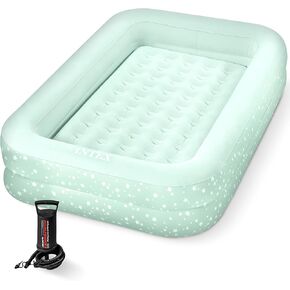 Intex 66810EP Inflatable Kidz Travel Bed Set: Includes Hand Pump and Carry Bag – Removable Mattress – Quick Inflation – Indoor Use – 28" x 52 x 4