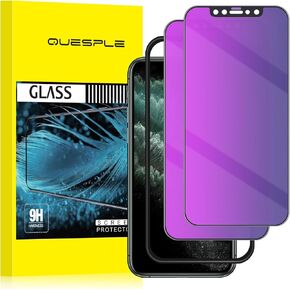 [2 Pack] Privacy Screen Protector for iPhone 13 Pro Max (6.7 Inch), Purple Anti-Spy Tempered Glass, Easy Installation Kit, Case Friendly, Anti Peeping