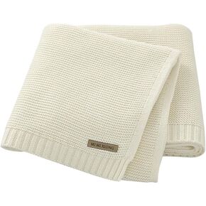 Baby Blanket Boy Girl Knit Soft Swaddle Receiving Blankets for Newborn Nursery Infant Crib Stroller Beige 30 x 40 Inch in Saudi Arabia