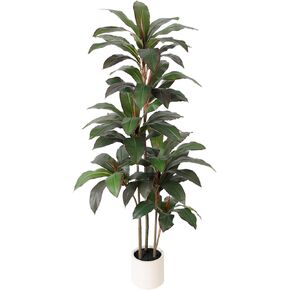 Artificial Dracaena Tree 4 FT, Faux Tree with Plastic Pot, Realistic Large Fake Plant, Artificial Plants Indoor for Home Office Floor Room Decor Plants Indoor Outdoor, Housewarming Gift