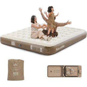 Naturehike Luxury Air Mattress Queen Size with Removable Built-in Electric Pump, 79 * 59in Extra Wide Inflatable Mattress for Home, Camping, Guests, Travel, Formaldehyde- Free, Morning View Series