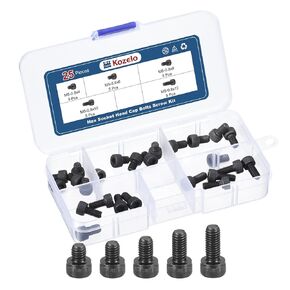 50pcs M6 Socket Head Cap Screws Bolts Nuts Assortment Kit - [M6x20/25/30/35/40mm] Alloy Steel Fully Threaded Black Oxide 12.9 Internal Hex Screw for 3D Printer Use