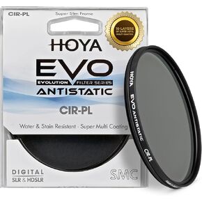 Hoya Evo Antistatic CPL Circular Polarizer Filter - 58mm - Dust / Stain / Water Repellent, Low-Profile Filter Frame