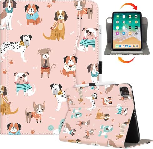 حافظة iPad Air 11 بوصة، حافظة iPad Air الجيل الخامس/الرابع، حافظة iPad Pro 11 بوصة الجيل الرابع/الثالث/الثاني/الأول، غطاء واقٍ يدور 360 درجة، حامل أقلام، خفيف الوزن، زهور سوداء in Kuwait